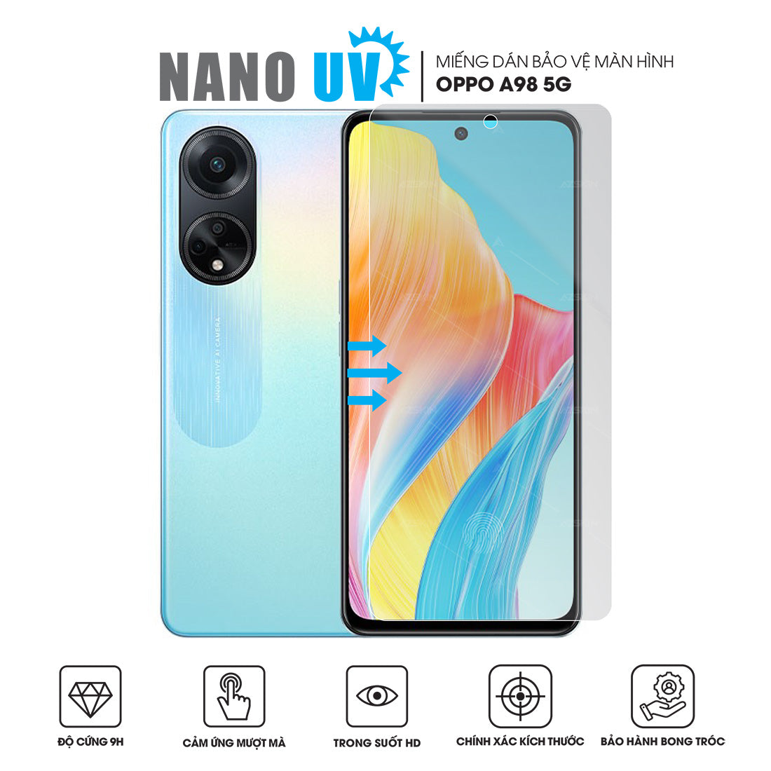 Miếng dán màn hình điện thoại OPPO A98 5G Nano UV