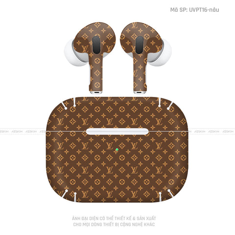 Dán Skin Tai Nghe Airpod 3 Vân LV Nâu | UVPT16