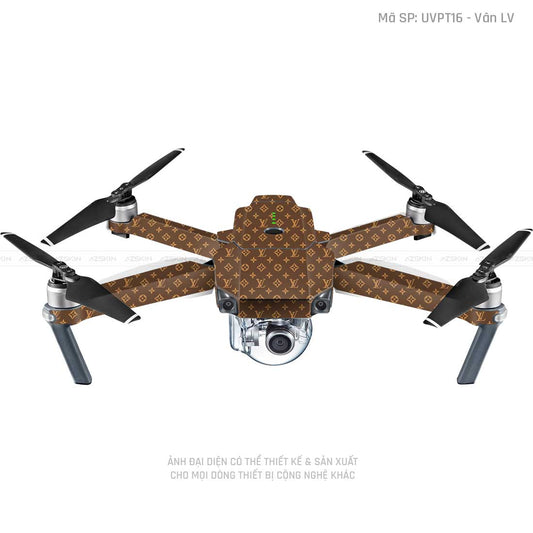 Dán Skin Flycam Vân Nổi LV Nâu | UVPT16