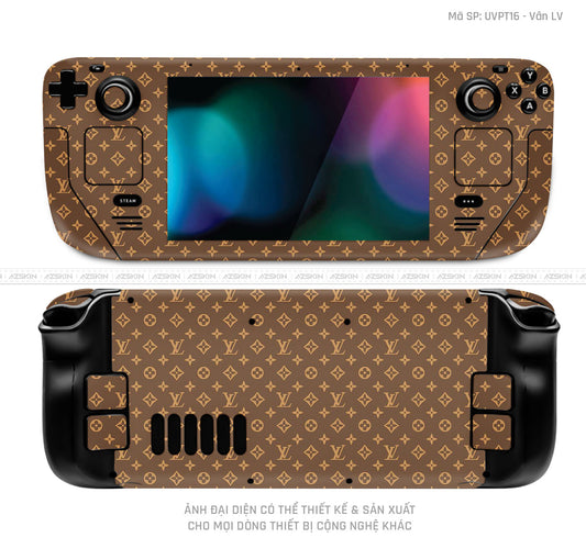 Dán Skin Máy Chơi Game Steam Deck Vân Pattern LV Nâu | UVPT16
