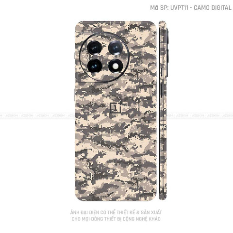 Dán Skin Oneplus Ace Series Vân Camo Digital Xa Mạc | UVPT11