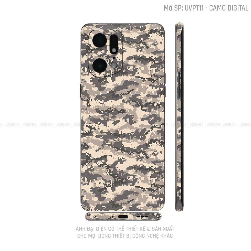 Miếng Dán Skin Điện Thoại OPPO Find X Series Vân Nổi Camo Digital | UVPT11