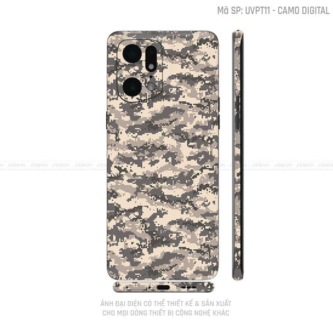 Miếng Dán Skin Điện Thoại OPPO Find X Series Vân Nổi Camo Digital | UVPT11