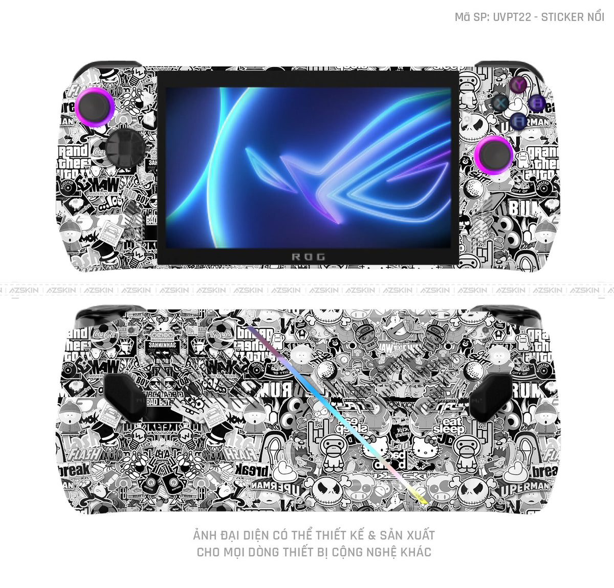 Dán Skin Máy Chơi Game Asus ROG Vân Sticker 02 | UVPT22