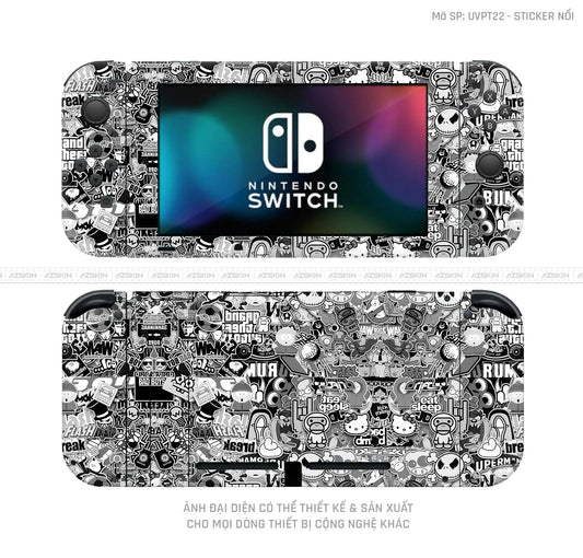 Dán Skin Máy Chơi Game Nintendo Switch Vân Sticker 02 | UVPT22