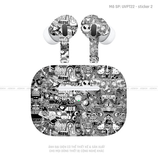 Dán Skin Tai Nghe Airpod 3 Vân Nổi Sticker 02 | UVPT22