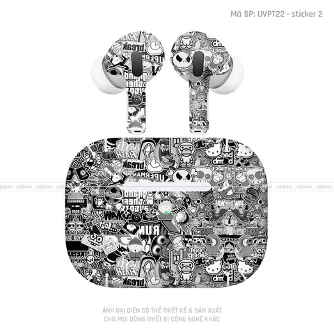 Dán Skin Tai Nghe Airpod 3 Vân Nổi Sticker 02 | UVPT22