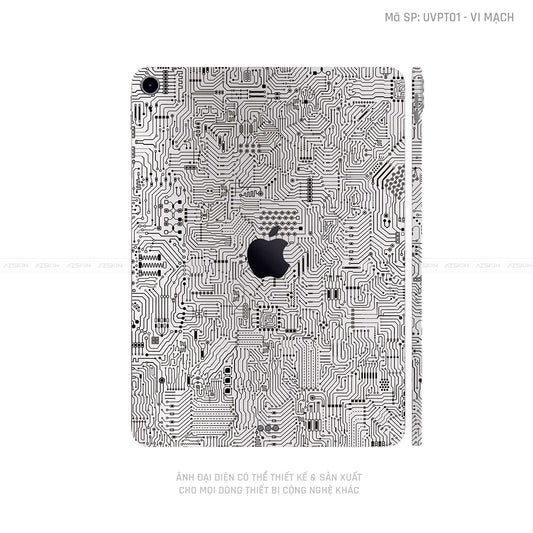 Dán Skin IPad Mini Series Vân Nổi Vi Mạch Trắng | UVPT01