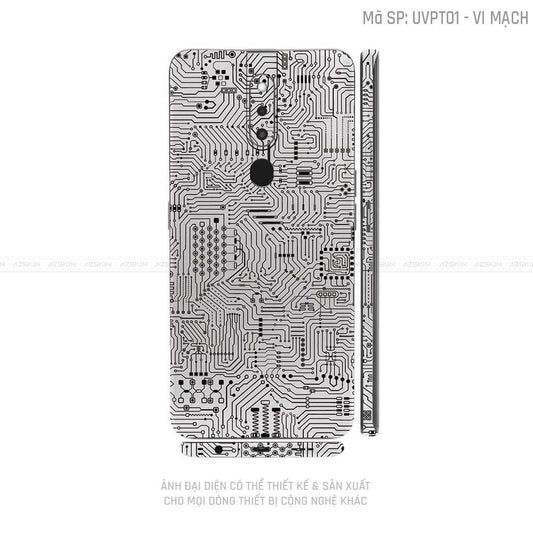 Miếng Dán Skin Điện Thoại OPPO F Series Vân Vi Mạch Trắng | UVPT01