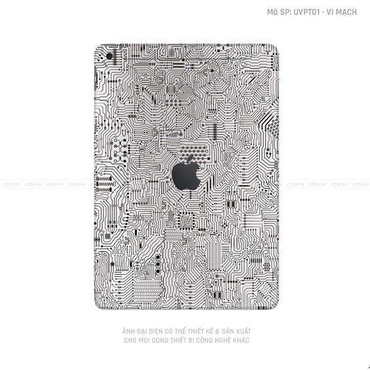 Dán Skin IPad Gen Series Vân Vi Mạch Bạc | UVPT01