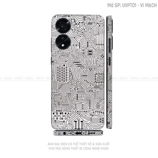 Miếng Dán Skin Điện Thoại OPPO A Series Vân Nổi Vi Mạch Trắng | UVPT01