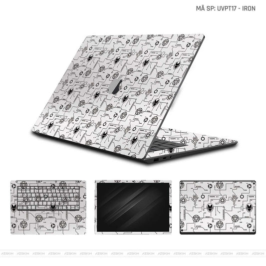 Dán Skin Macbook Vân Nổi Ironman Trắng | UVPT17