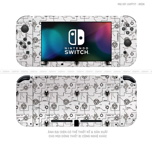 Dán Skin Máy Chơi Game Nintendo Switch Vân Ironman Vàng | UVPT17