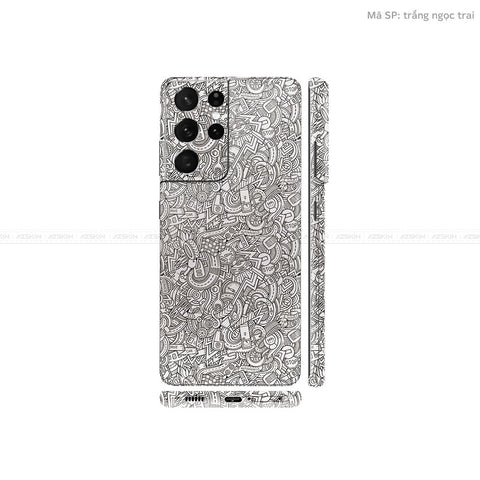 Dán Skin Galaxy S21 Series Vân Pattern Cartoon Vàng Đồng | UVPT12