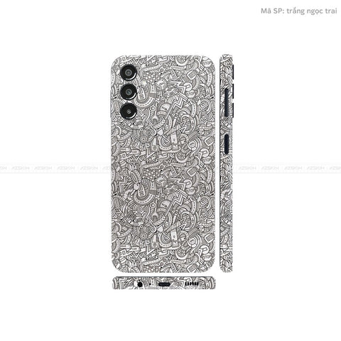 Dán Skin Galaxy A Series Vân Pattern Cartoon Trắng | UVPT12