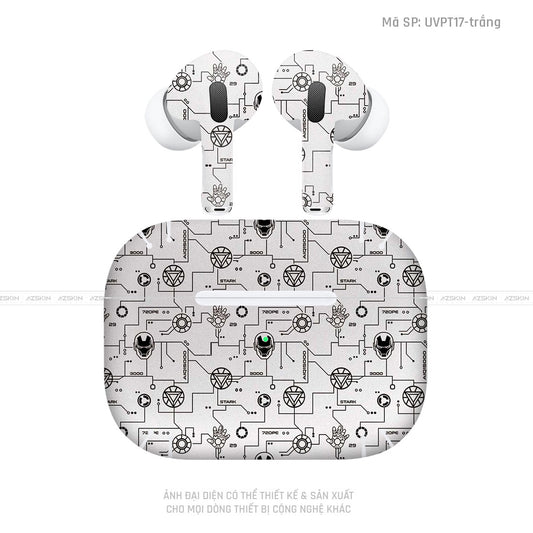 Dán Skin Tai Nghe Airpod 3 Vân IRonman Trắng | UVPT17