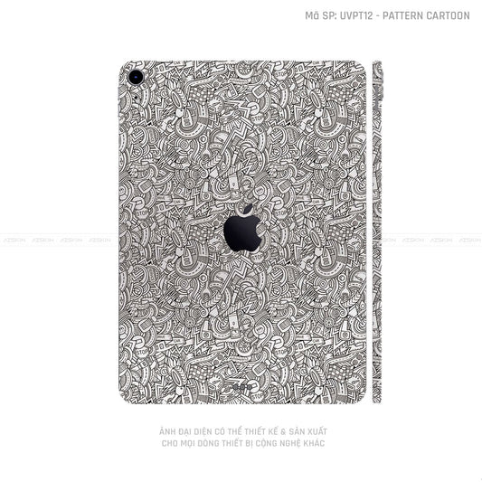 Dán Skin IPad Mini Series Vân Nổi Cartoon Trắng | UVPT12