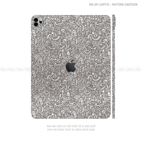 Dán Skin IPad Air Series Vân Pattern Cartoon Trắng | UVPT12