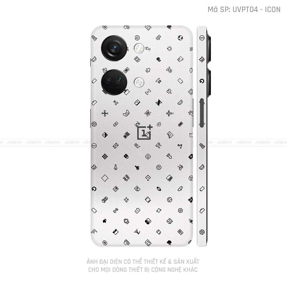 Dán Skin Oneplus Nord Series Vân Icon Trắng | UVPT04