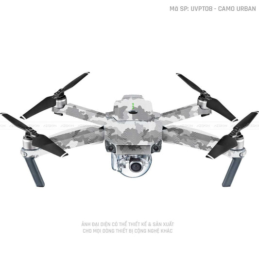 Dán Skin Flycam Vân Nổi Camo Urban Trắng | UVPT08