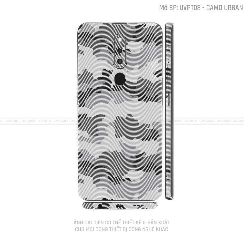 Miếng Dán Skin Điện Thoại OPPO F Series Vân Camo Urban Trắng | UVPT08