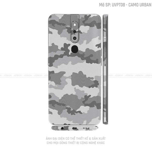 Miếng Dán Skin Điện Thoại OPPO F Series Vân Camo Urban Trắng | UVPT08