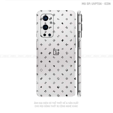 Dán Skin Oneplus 8/9 Series Vân ICON Trắng | UVPT04