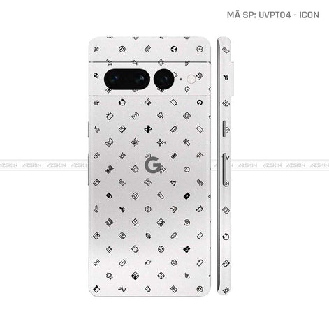 Dán Skin Google Pixel 8 Series Vân Icon Trắng | UVPT04