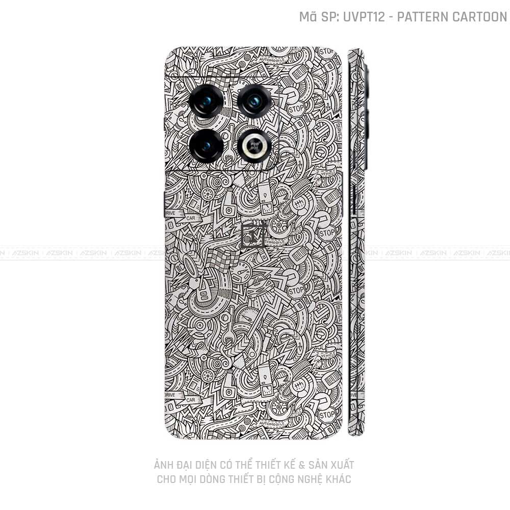 Dán Skin Oneplus 10 Series Vân Pattern Cartoon Trắng | UVPT12