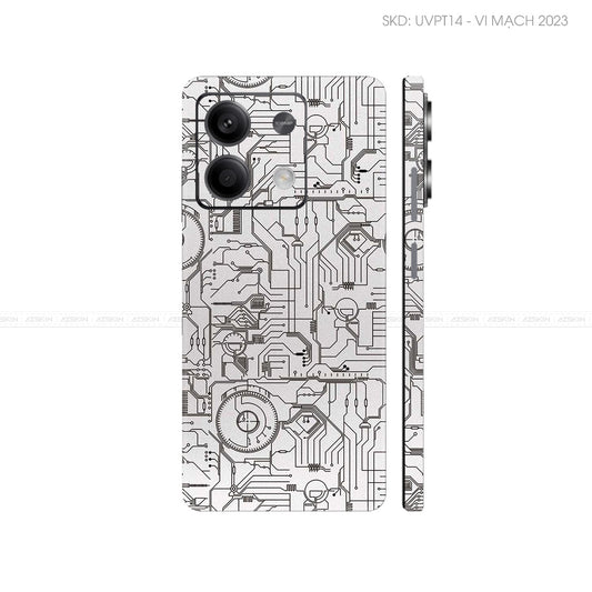 Dán Skin Điện Thoại Xiaomi Redmi 13 Series Vân Nổi Vi Mạch 2023 Trắng | UVPT14