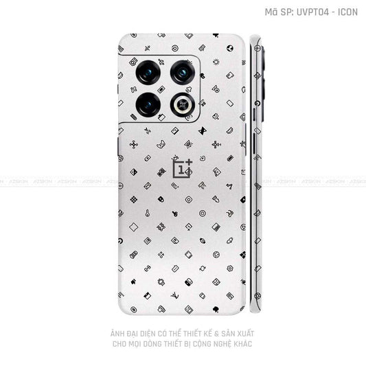 Dán Skin Oneplus 10 Series Vân ICON Trắng | UVPT04