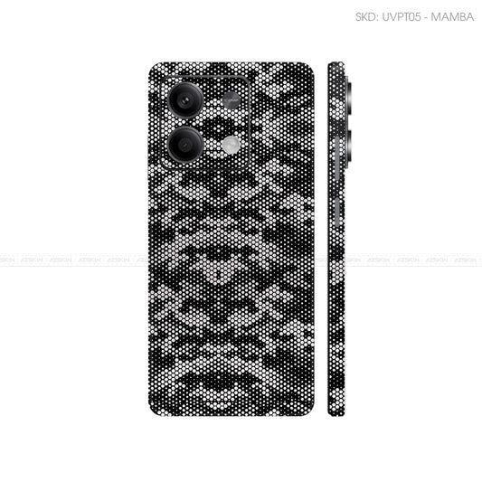 Dán Skin Điện Thoại Xiaomi Redmi 13 Series Vân Nổi Mamba Trắng | UVPT05