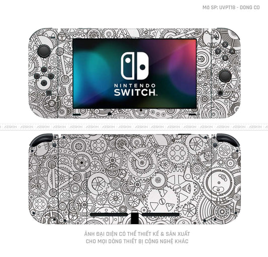 Dán Skin Máy Chơi Game Nintendo Switch Vân Động Cơ Trắng | UVPT18