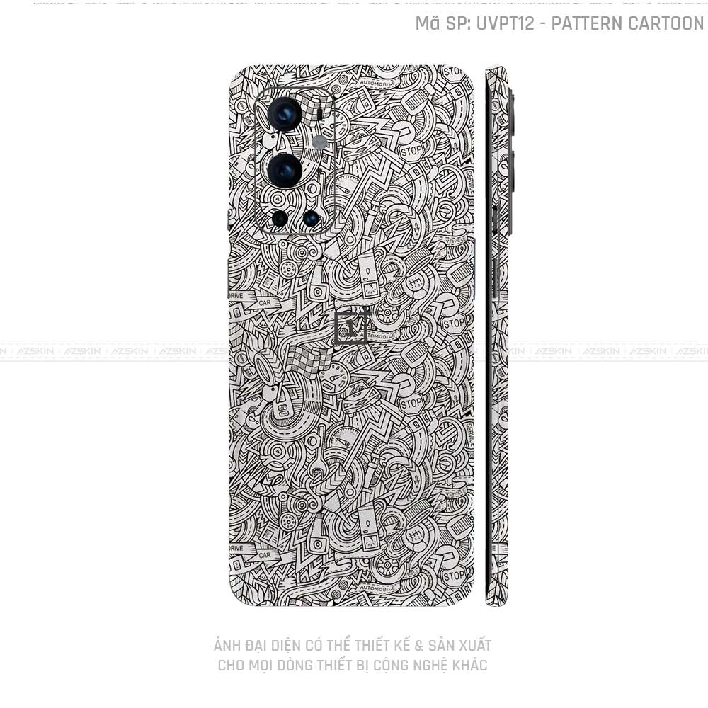 Dán Skin Oneplus 8/9 Series Vân Pattern Cartoon Trắng | UVPT12