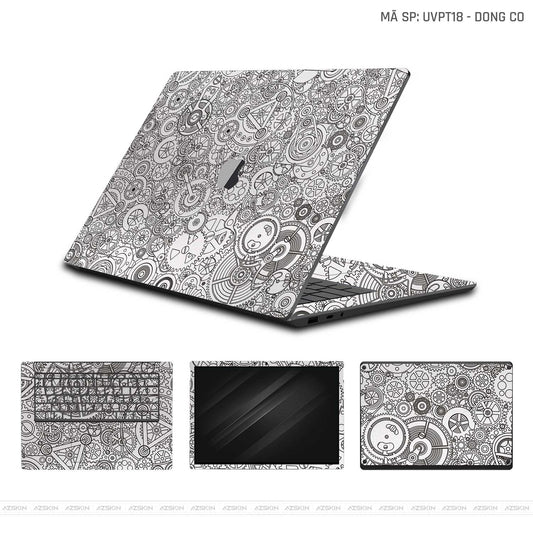 Dán Skin Macbook Vân Nổi Động Cơ Trắng | UVPT18