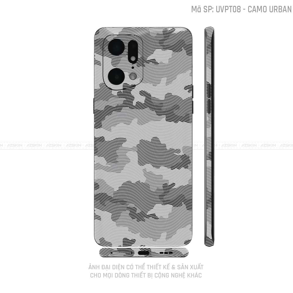 Miếng Dán Skin Điện Thoại OPPO Find X Series Vân Nổi Camo Urban | UVPT08