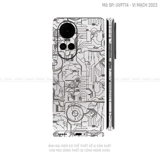 Dán Skin Điện Thoại OPPO Reno Series Vân Vi Mạch 2023 Trắng | UVPT14