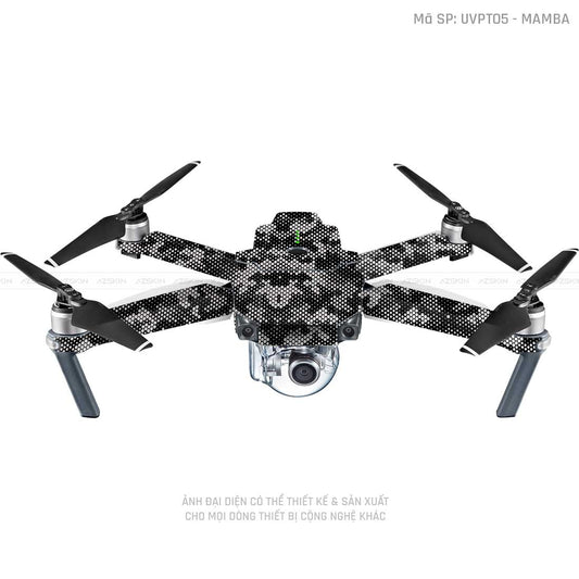Dán Skin Flycam Vân Nổi Mamba Trắng | UVPT05