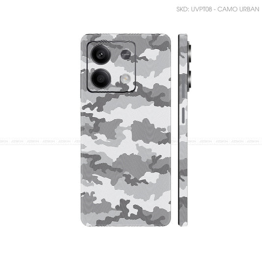 Dán Skin Điện Thoại Xiaomi Redmi 13 Series Vân Nổi Camo Urban Trắng | UVPT08