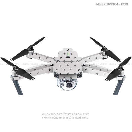 Dán Skin Flycam Vân Nổi ICON Trắng | UVPT04