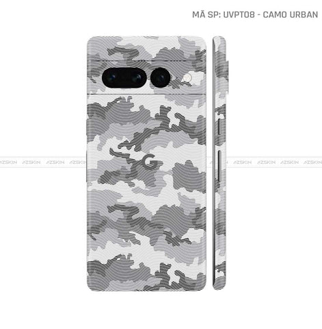 Dán Skin Google Pixel 8 Series Vân Camo Urban Trắng | UVPT08