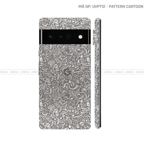 Dán Skin Google Pixel 6 Series Vân Pattern Cartoon Trắng | UVPT12