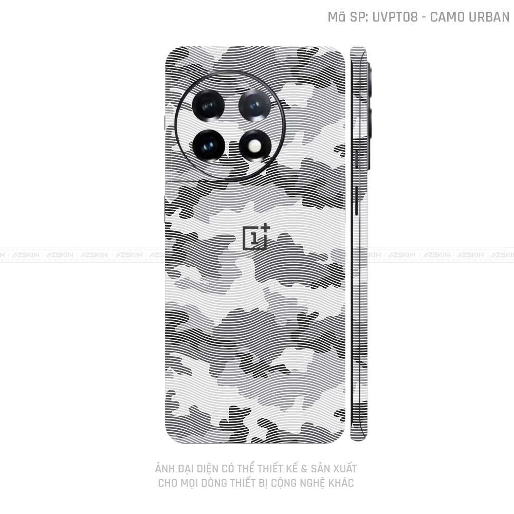 Dán Skin Oneplus Ace Series Vân Camo Urban Trắng | UVPT08