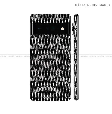 Dán Skin Google Pixel 6 Series Vân Mamba Trắng | UVPT05