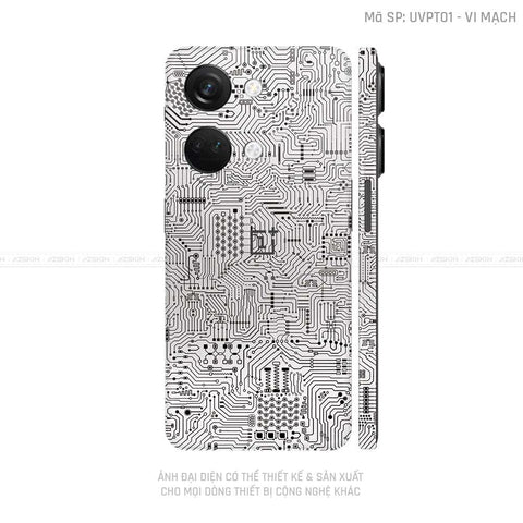 Dán Skin Oneplus Nord Series Vân Vi Mạch Trắng | UVPT01