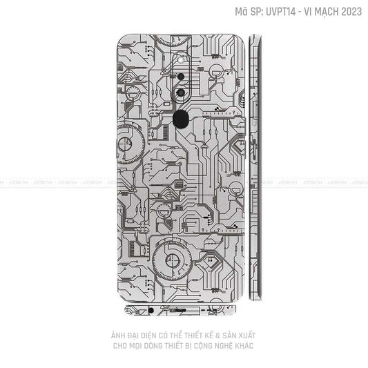 Miếng Dán Skin Điện Thoại OPPO F Series Vân Vi Mạch 2023 Trắng | UVPT14