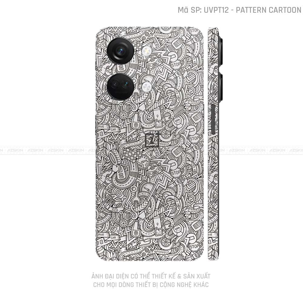 Dán Skin Oneplus Nord Series Vân Pattern Cartoon Trắng | UVPT12