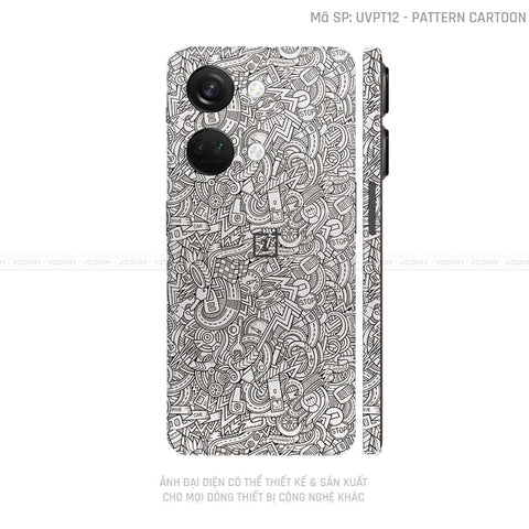 Dán Skin Oneplus Nord Series Vân Pattern Cartoon Trắng | UVPT12