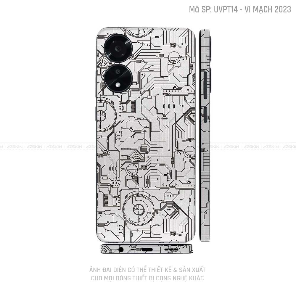 Miếng Dán Skin Điện Thoại OPPO A Series Vân Nổi Vi Mạch 2023 Trắng | UVPT14