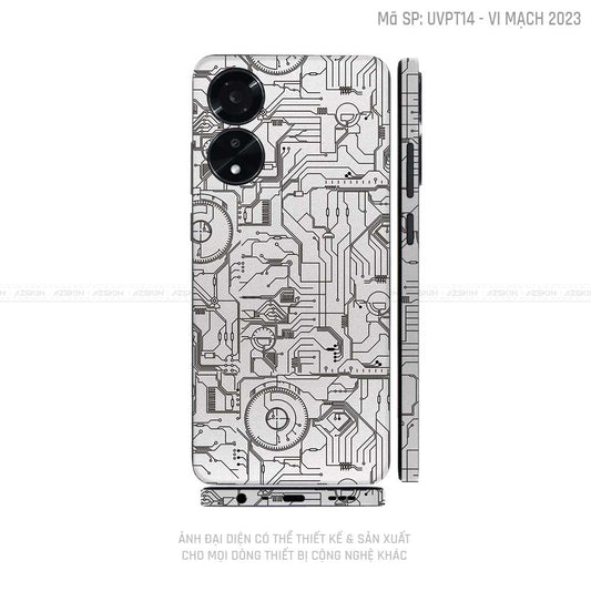 Miếng Dán Skin Điện Thoại OPPO A Series Vân Nổi Vi Mạch 2023 Trắng | UVPT14